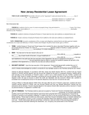 New Jersey Residential Lease Agreement page 1 preview