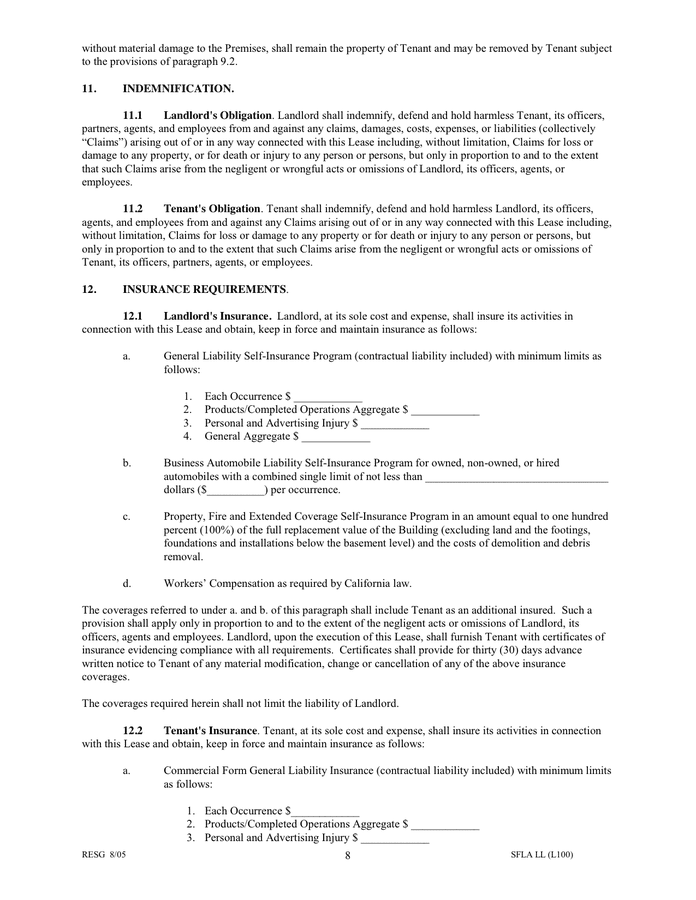 Lease Agreement in Word and Pdf formats - page 12 of 38