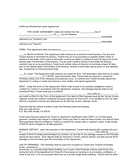 California Residential Lease Agreement page 1 preview