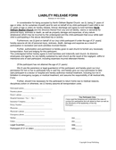 Liability release form page 1 preview