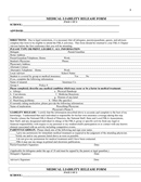 Medical liability release form page 1 preview