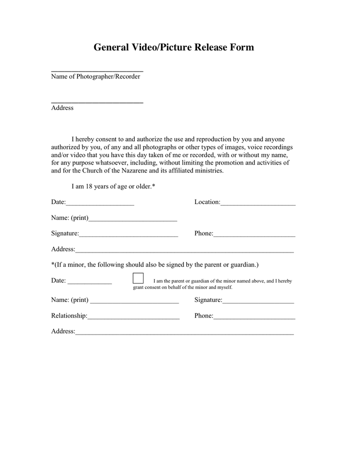 General Release Form Download Free Documents For PDF Word And Excel