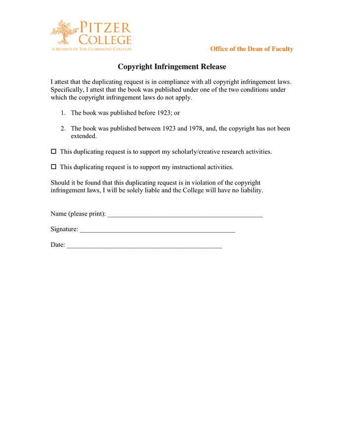 Model Release Form In Word And Pdf Formats