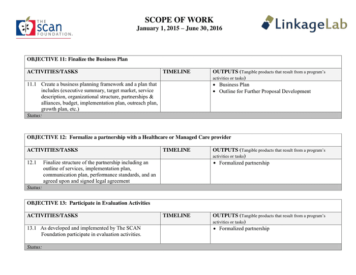 Scope of work template in Word and Pdf formats page 8 of 9