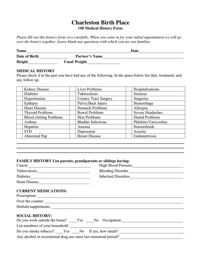 ob-medical-history-form-in-word-and-pdf-formats