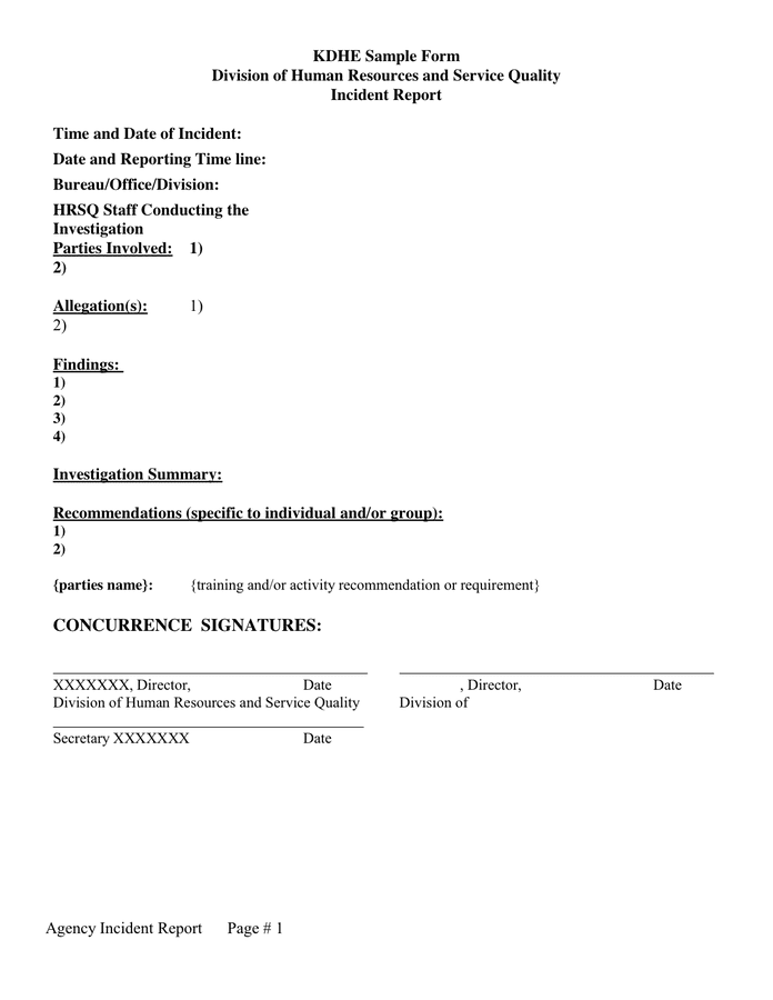 How To Write An Incident Report Letter Sample