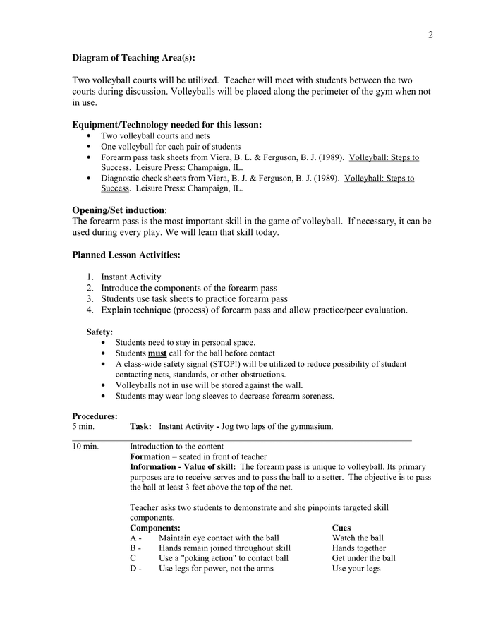 PHETE Lesson Plan Form in Word and Pdf formats - page 2 of 5