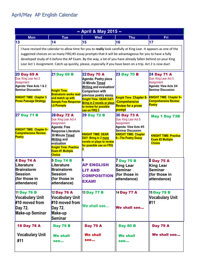 April 15 Calendar In Word And Pdf Formats