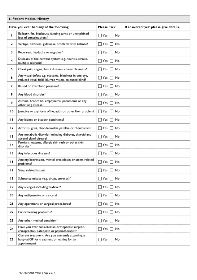 Patient Registration Form in Word and Pdf formats - page 2 of 4