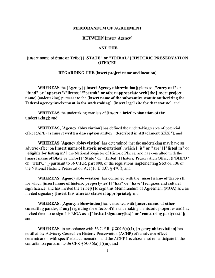 Memorandum of Agreement Template download free documents for PDF, Word and Excel