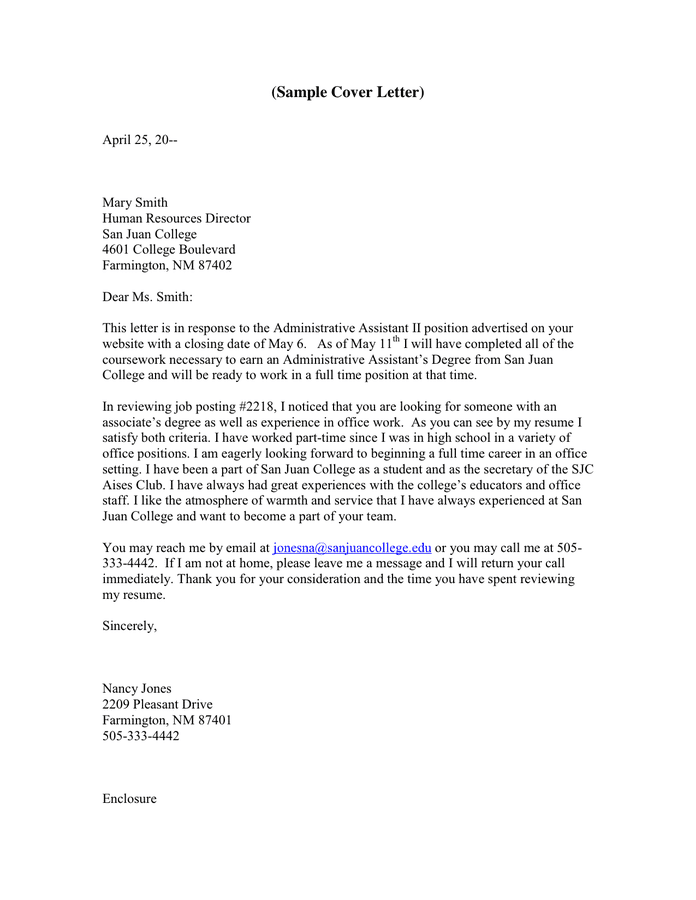 cover letter template online free