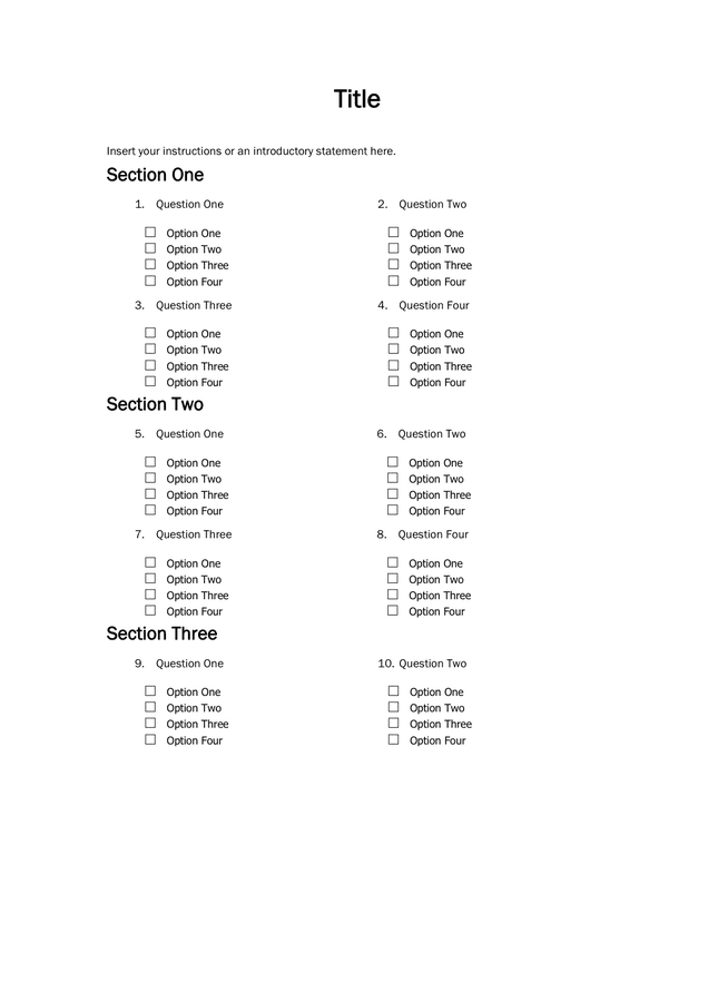 Likert Scale Template in Word and Pdf formats - page 3 of 3