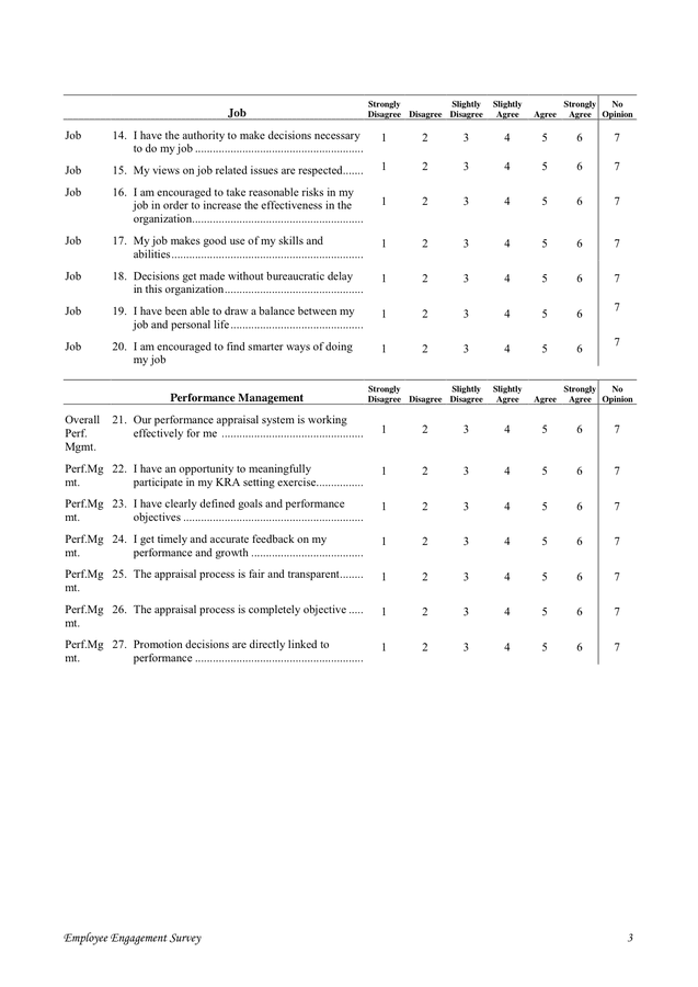 Employee satisfaction survey in Word and Pdf formats - page 3 of 8