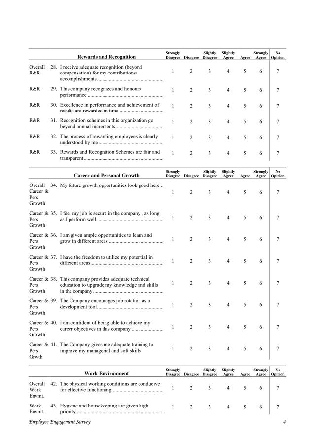 Employee satisfaction survey in Word and Pdf formats - page 4 of 8