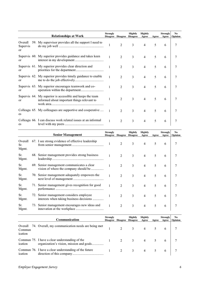 Employee Satisfaction Survey In Word And Pdf Formats - Page 6 Of 8