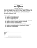 Memorandum of Agreement page 1 preview