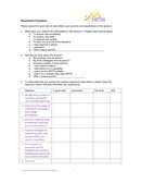 Presentation evaluation template page 1 preview