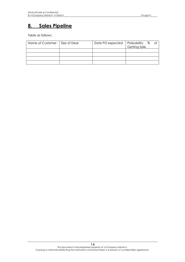 business plan template in Word and Pdf formats - page 17 of 19