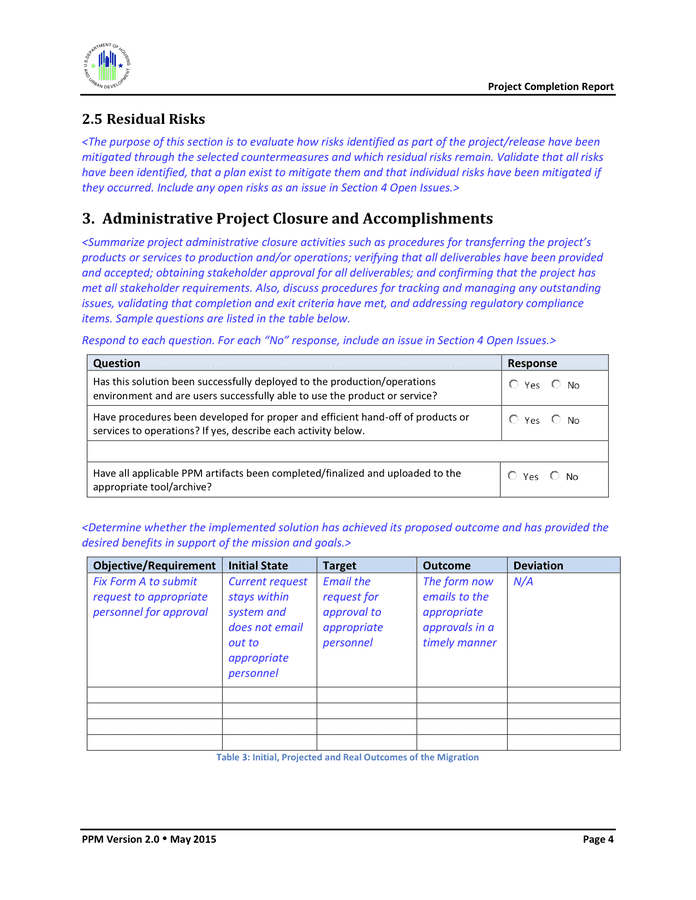 Task Completion Template