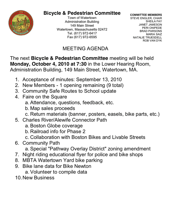 Meeting Agenda Sample In Word And Pdf Formats