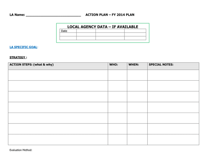 Action plan in Word and Pdf formats - page 5 of 6