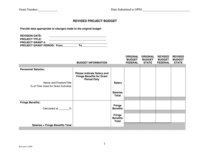 project budget plan template