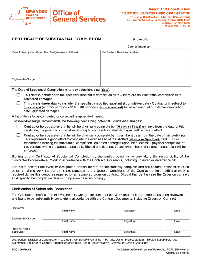 certificate-of-substantial-completion-template