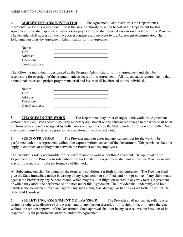 Purchase agreement form in Word and Pdf formats - page 5 of 23