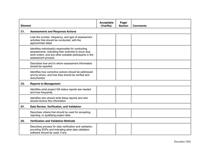 Project plan review checklist in Word and Pdf formats - page 10 of 11