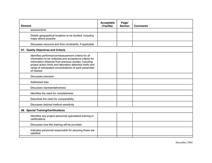 Project plan review checklist in Word and Pdf formats - page 3 of 11