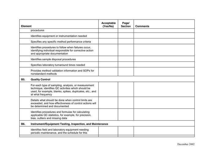 Project plan review checklist in Word and Pdf formats - page 7 of 11