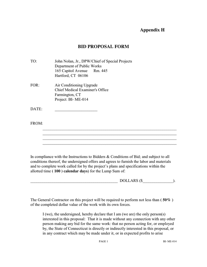 Bid Proposal Template download free documents for PDF, Word and Excel