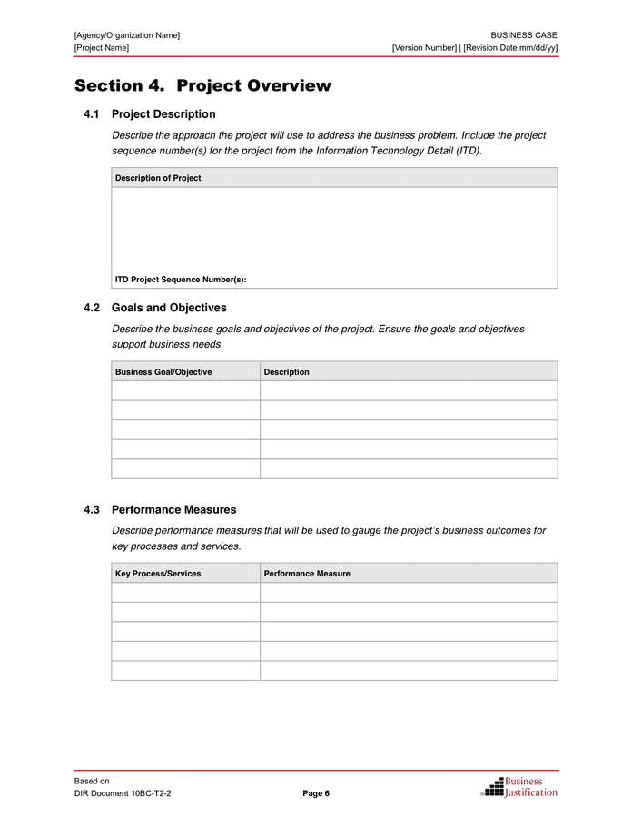 Business Case Template in Word and Pdf formats page 10 of 19