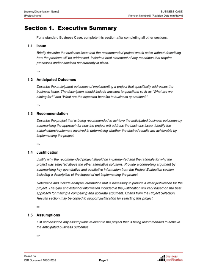 Business Case Template In Word And Pdf Formats Page 5 Of 19