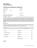 Certificate of Substantial Completion page 1 preview
