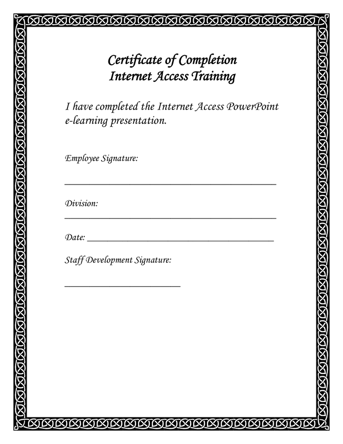 Certificate Of Substantial Completion Template