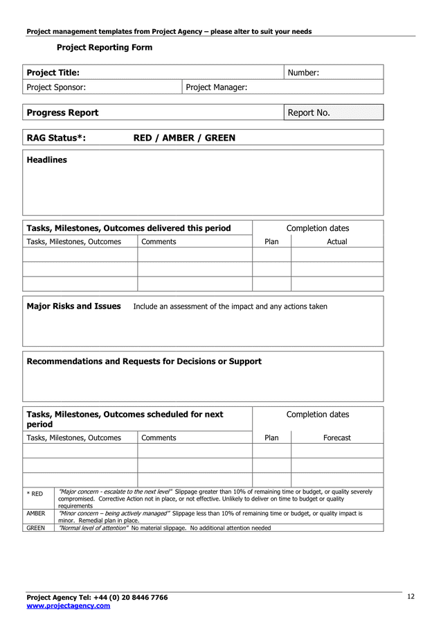 Project Management Templates in Word and Pdf formats - page 12 of 18