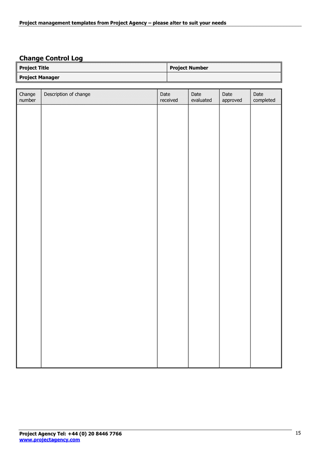 Project Management Templates in Word and Pdf formats - page 15 of 18