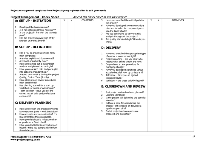 Project Management Templates in Word and Pdf formats - page 17 of 18