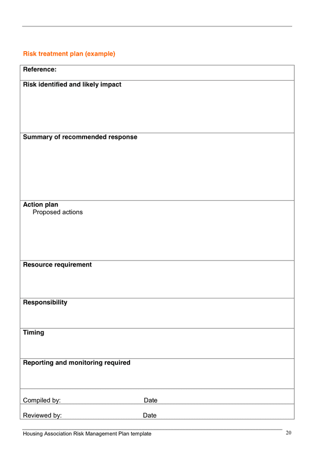 Risk Management Plan Template in Word and Pdf formats - page 20 of 22