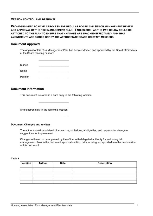 Risk Management Plan Template In Word And Pdf Formats - Page 4 Of 22