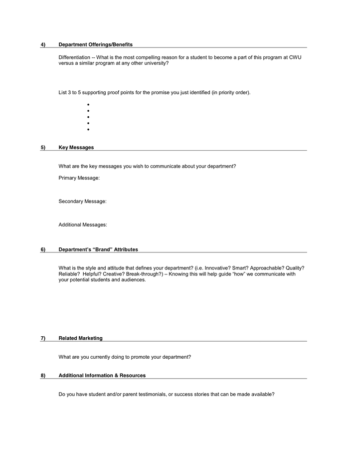 Creative Brief in Word and Pdf formats - page 2 of 3