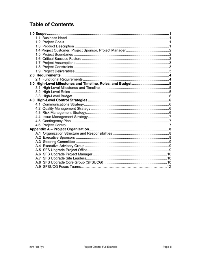 Project Management Framework in Word and Pdf formats - page 4 of 19