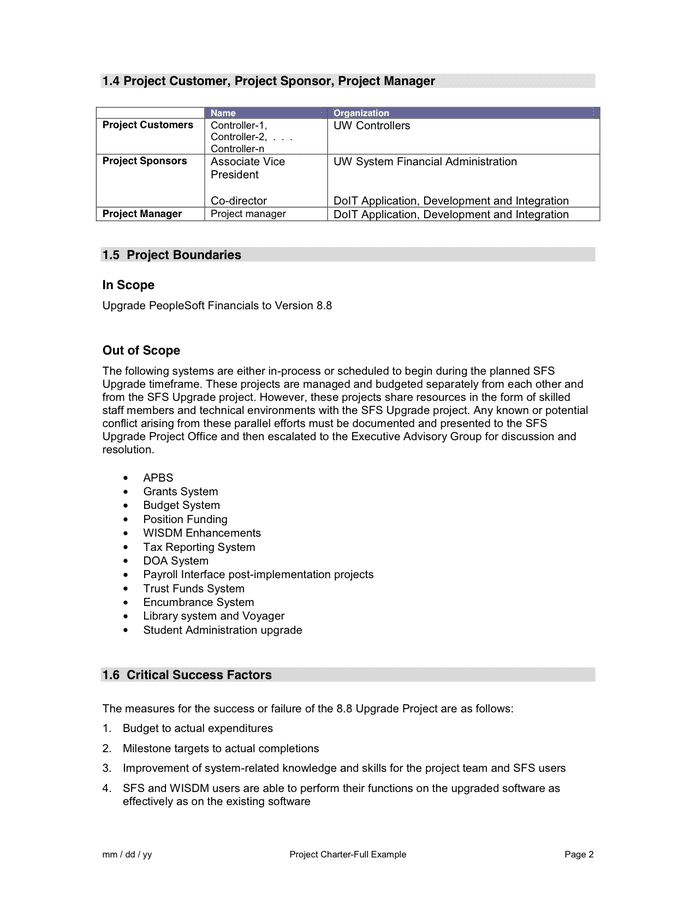 Project Management Framework in Word and Pdf formats - page 6 of 19