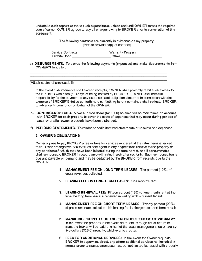 Property Management Agreement in Word and Pdf formats - page 11 of 16