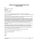 SAMPLE JOB OFFER/CONFIRMATION LETTER page 1 preview