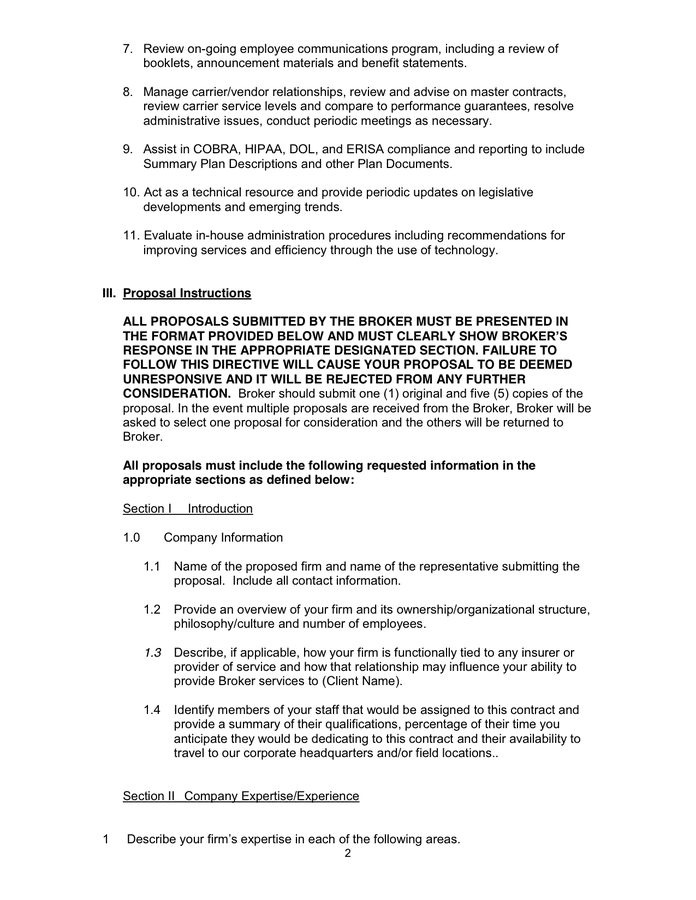 REQUEST FOR PROPOSAL page 2