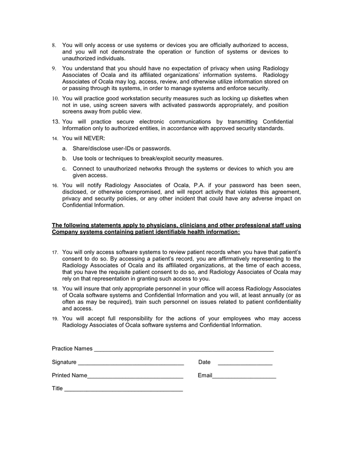 Confidentiality Agreement in Word and Pdf formats - page 2 of 2