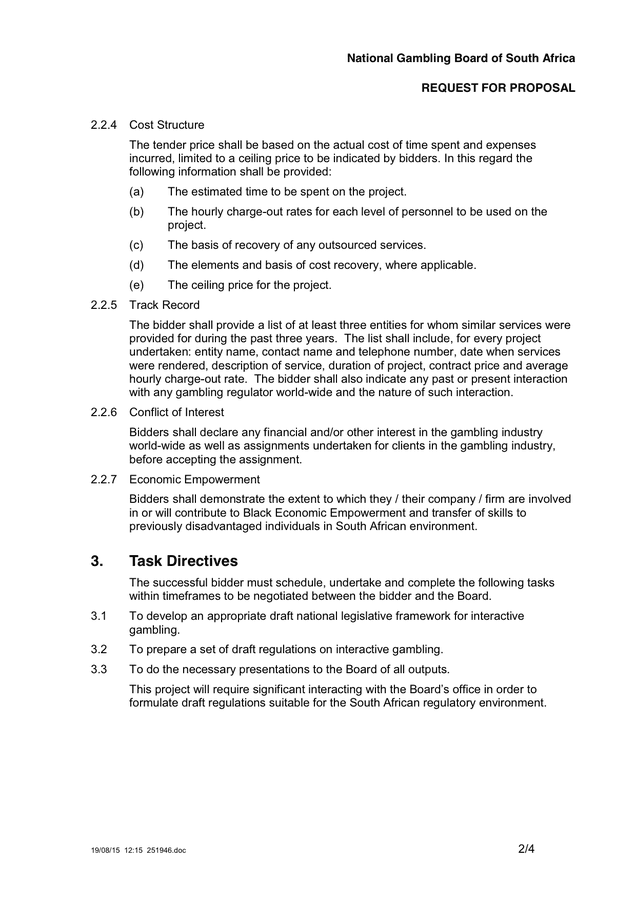 Request For Proposal Sample In Word And Pdf Formats - Page 2 Of 4