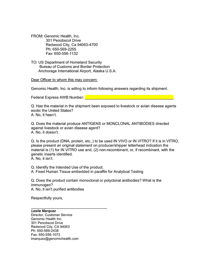 Sample Commercial Invoice in Word and Pdf formats - page 2 of 2